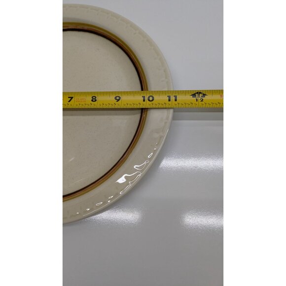 Syracuse China Oval Dinner Plate Speckled Cream Orange Brown Trim Vintage USA - Picture 5 of 10